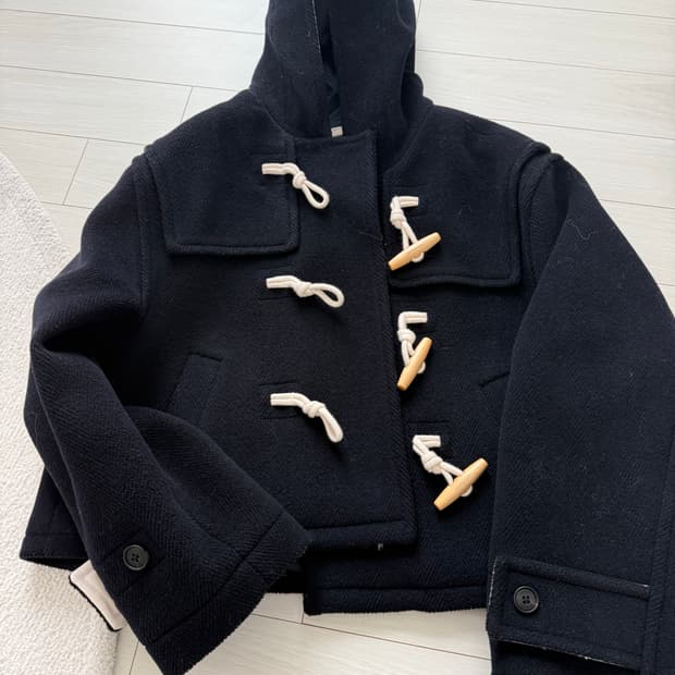 커버낫 우먼 네이비 숏 더플 코트