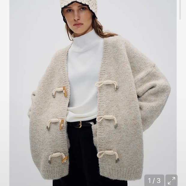 위메농 울버튼  니트 가디건 더플가디건