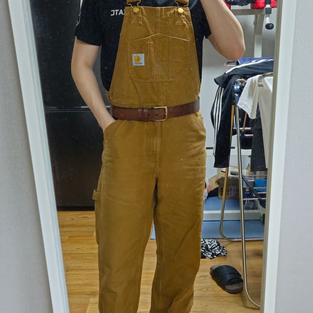 칼하트 윕 빕 오버롤 브라운 30사이즈