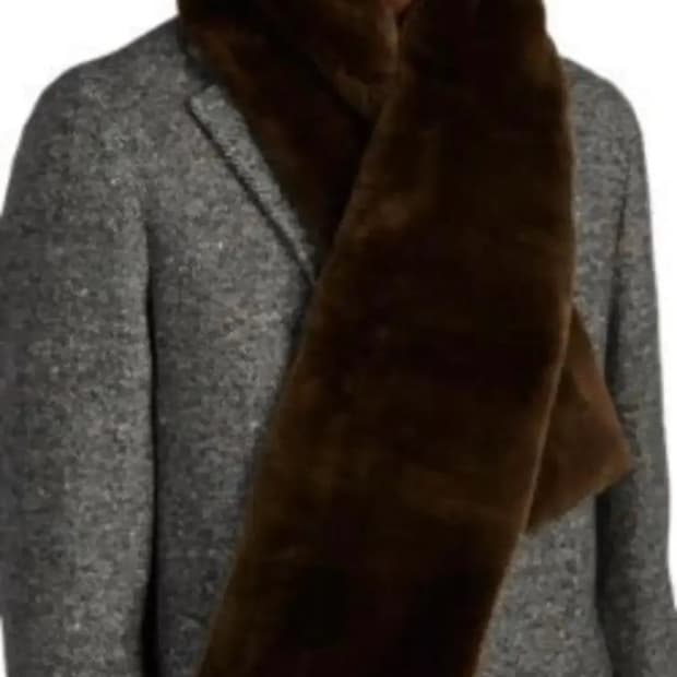 로로 피아나 더블 사이드 스카프(밍크 퍼/캐시미어)-해외발송