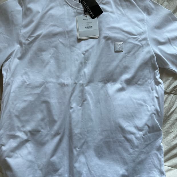 우영미 코튼 백로고 티셔츠 화이트 - 25FW