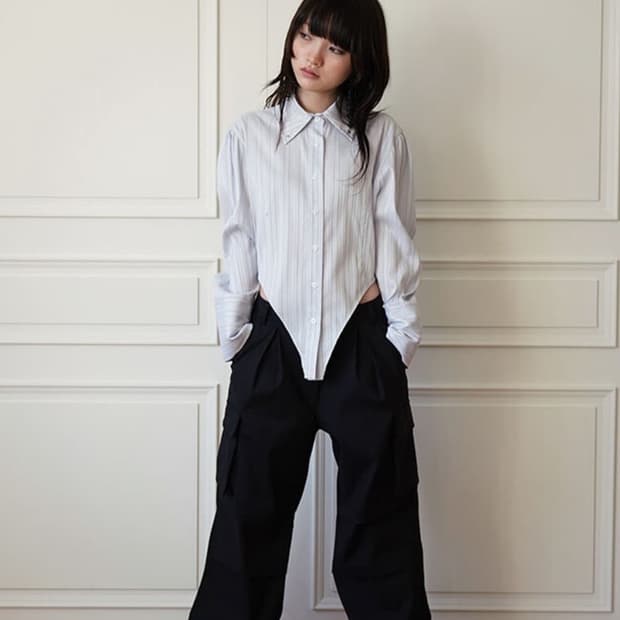 구해요) 데어드 BIKINI LINE METAL STRIPE SHIRT
