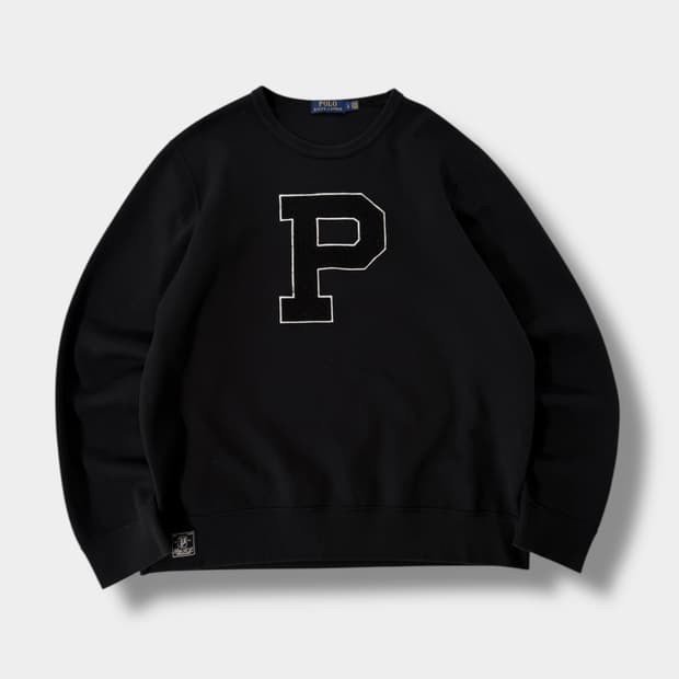 로 랄프로렌 루즈핏 신형 P로고 블랙 스웻 셔츠