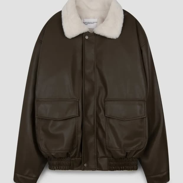 비건 레더 퍼 오버핏 무스탕 무톤 자켓 점퍼 [브라운]