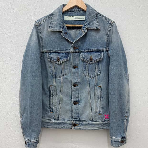 오프화이트 블리치드 데님 자켓