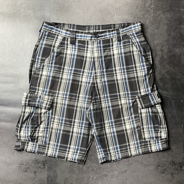 WRANGLER 랭글러 체크 플랩포켓 카고 워크 하프팬츠 A01267