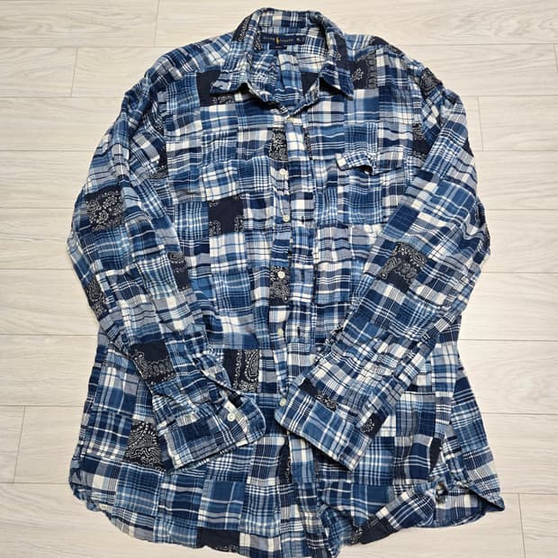 폴로 랄프로렌 인디고 페이즐리 마드라스 패치워크 셔츠