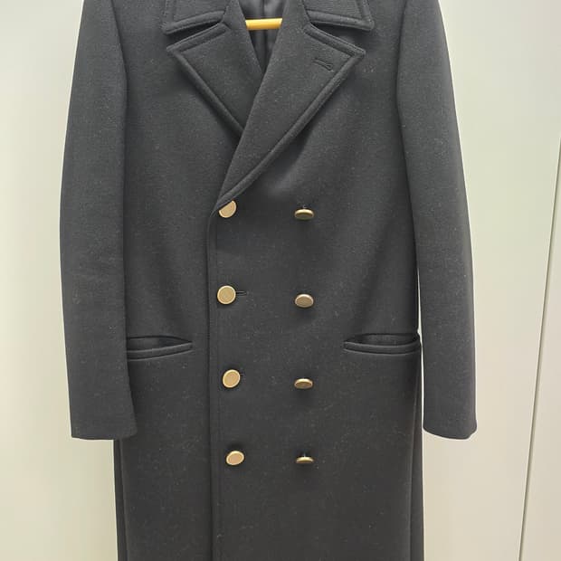 생로랑 여성 블랙 롱코트