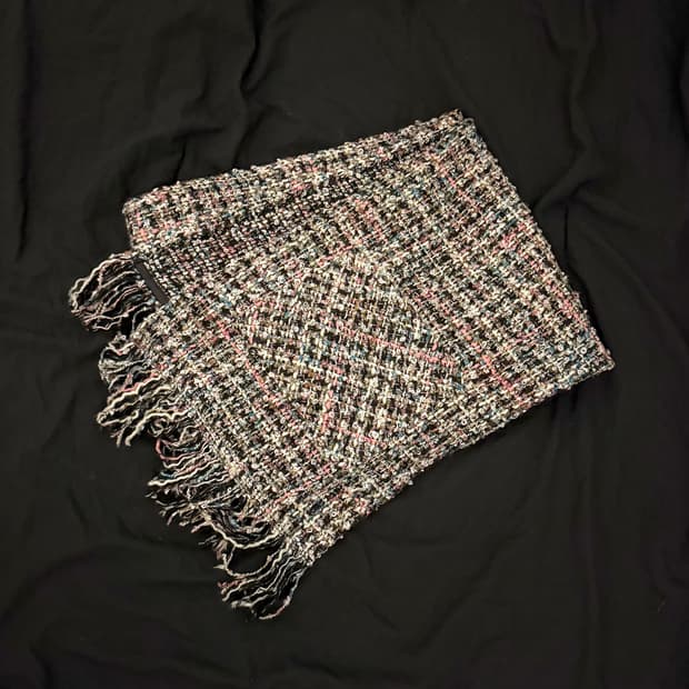 빈티지 트위드 울 블렌드 워머 머플러