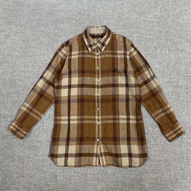 빈폴 체크 린넨 셔츠 100