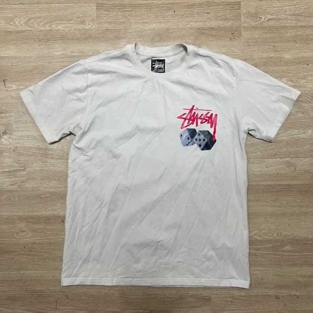 스투시 다이스 로고 빅프린팅  반팔 티셔츠 [그레이] L/100