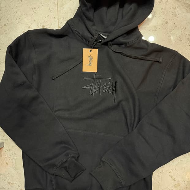 스투시(Stüssy) 베이직 풀오버 후디 블랙 M / 새상품