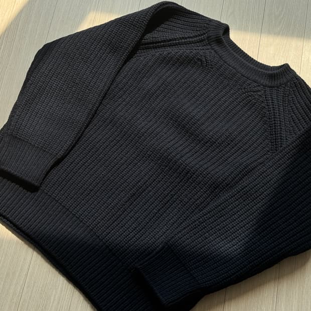 포터리/메리노 울 피셔맨 니트 네이비/1