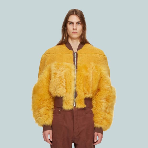 릭오웬스 24FW 거더드 크롭 시어링 봄버 레몬 48사이즈