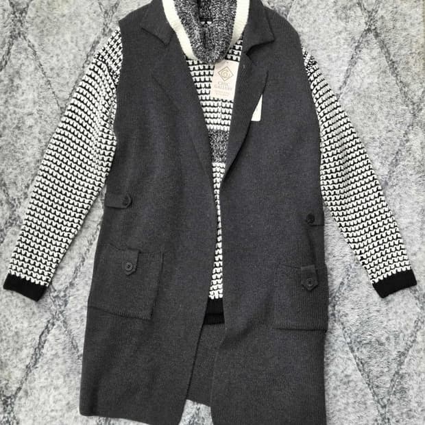 니트 조끼+스웨터 세트