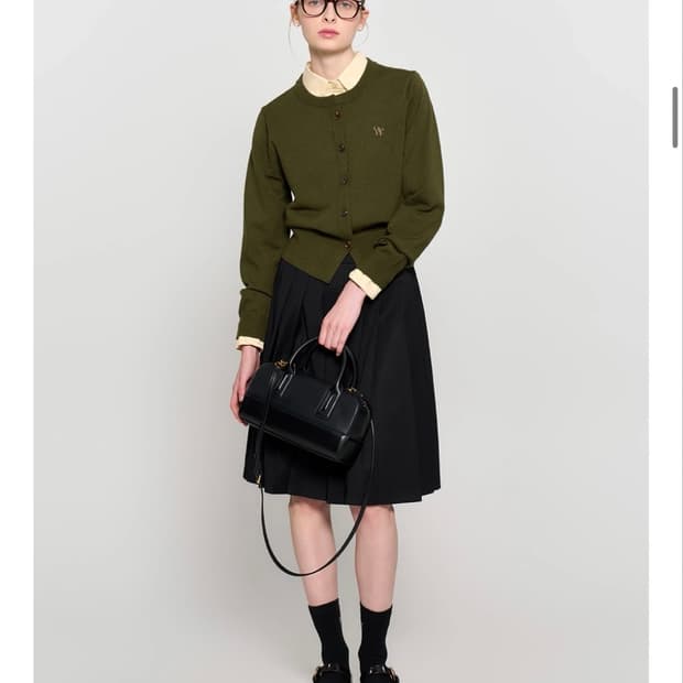 [제너럴아이디어] 크루넥 에센셜 가디간 카키/차콜