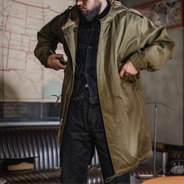 [택달린 새상품] 브론슨 m51 피쉬테일 개파카 올리브색상  M 사이즈