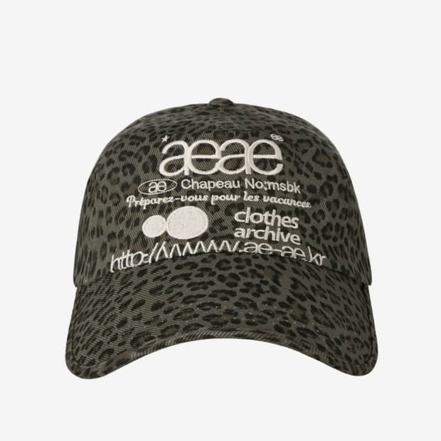 aeae 에이이에이이 레오파드 모자 캡 카키