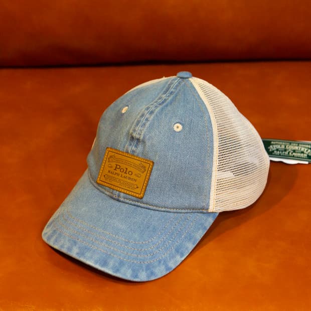 폴로 컨트리 라이트 워시드 데님 트러커 캡
