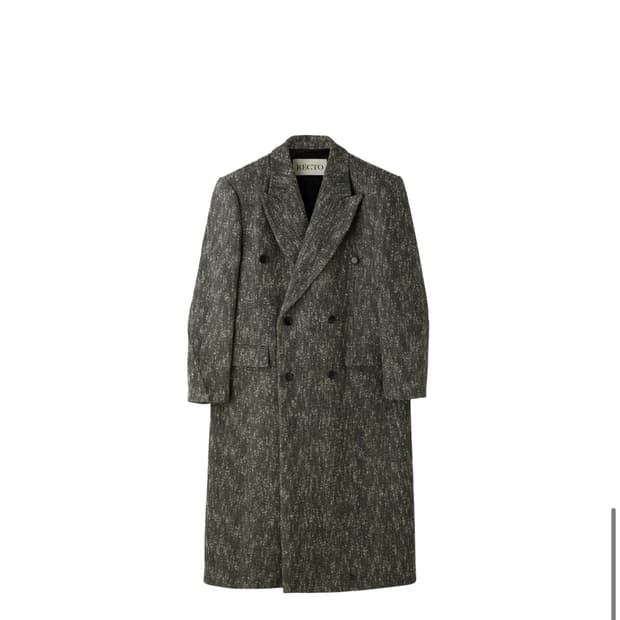 렉토 Recto 25FW 헤링본 더블 브레스티드 코트 블랙