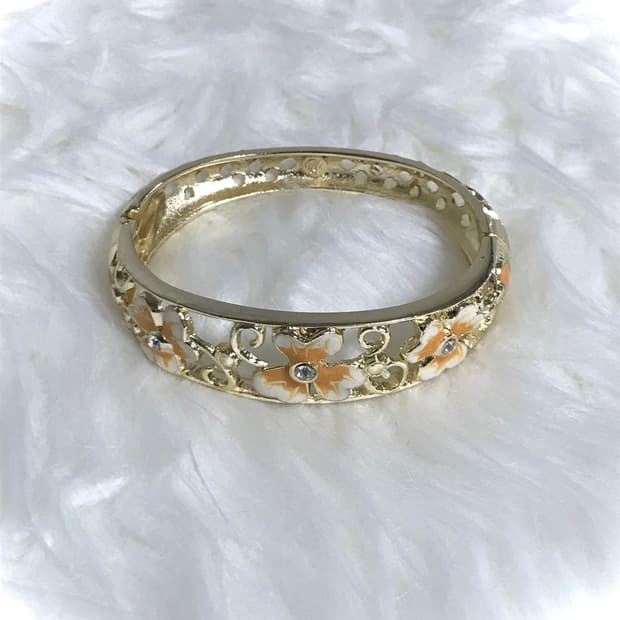 빈티지 페어리 오리엔탈 꽃 뱅글 팔찌