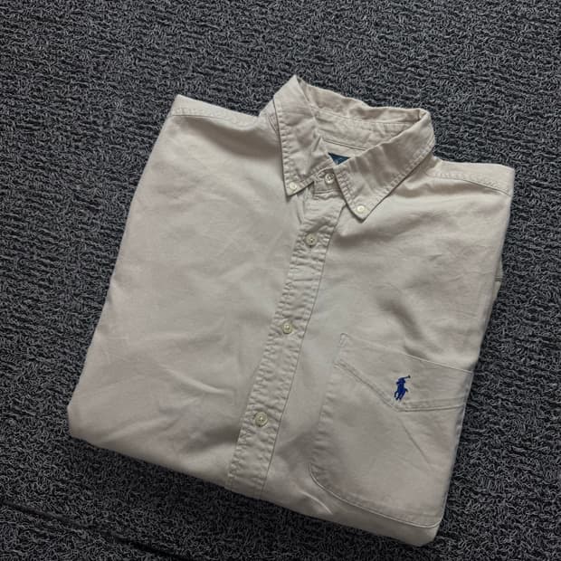 폴로 랄프로렌 포니 로고 박시핏 셔츠 베이지 1371