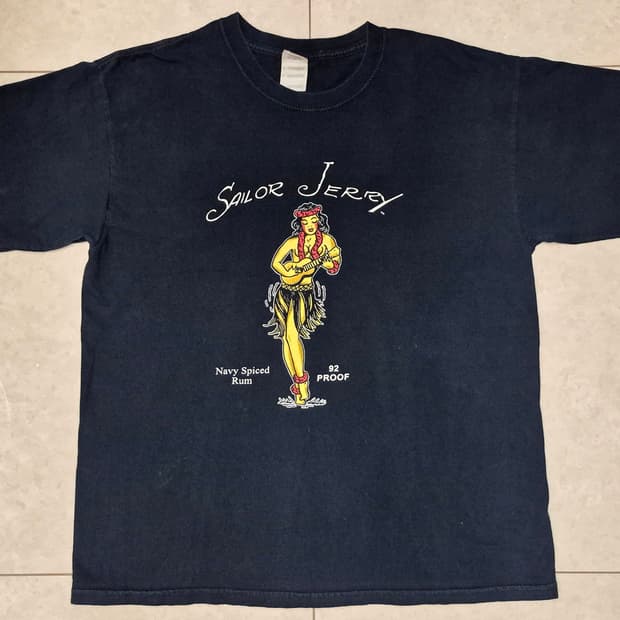 Vtg. Sailor Jerry Hula Girl T-Shirt (L)