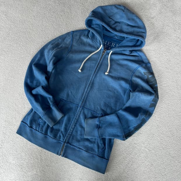 아메리칸 이글 블루 기모 후드집업