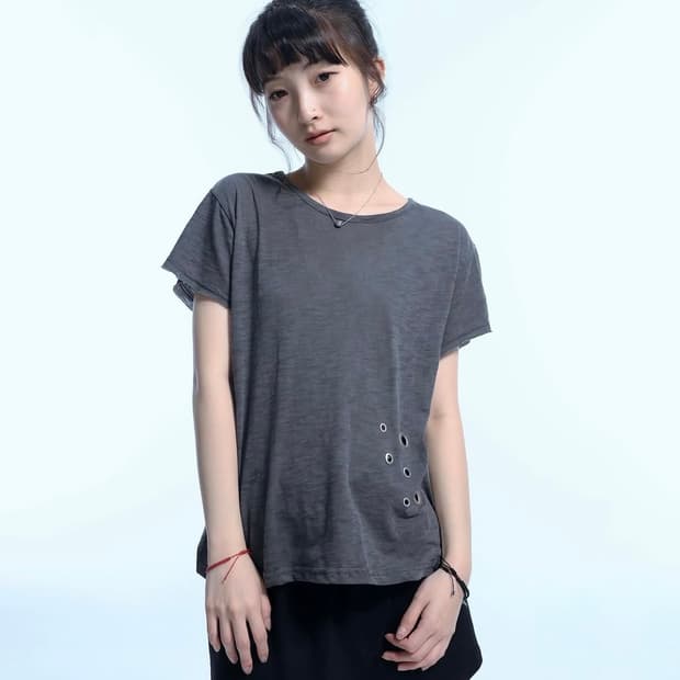 알디유 ALDIYOUU grunge claw camo eyelet tee