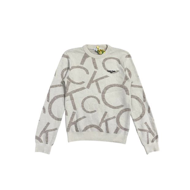 캘빈클라인 골프 CK 패턴 니트 아이보리