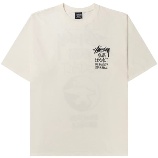 스투시 x 아워레가시 서프맨 피그먼트 다이드 티셔츠 내츄럴