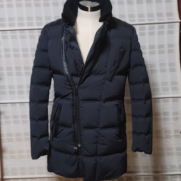 (한섬) 시스템옴므 네이비 구스다운 패딩 점퍼 95 (슬림)