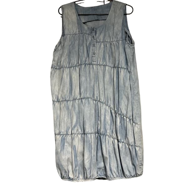 빈티지 데님 레이어드 민소매 원피스