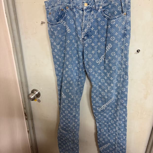 슈프림 루이비통 데님 바지