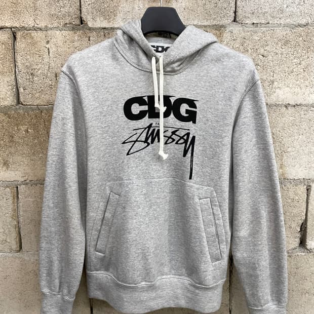 CDG x 스투시 로고 후드 티셔츠