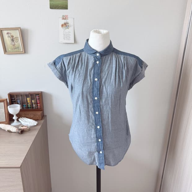 둥근카라 블라우스