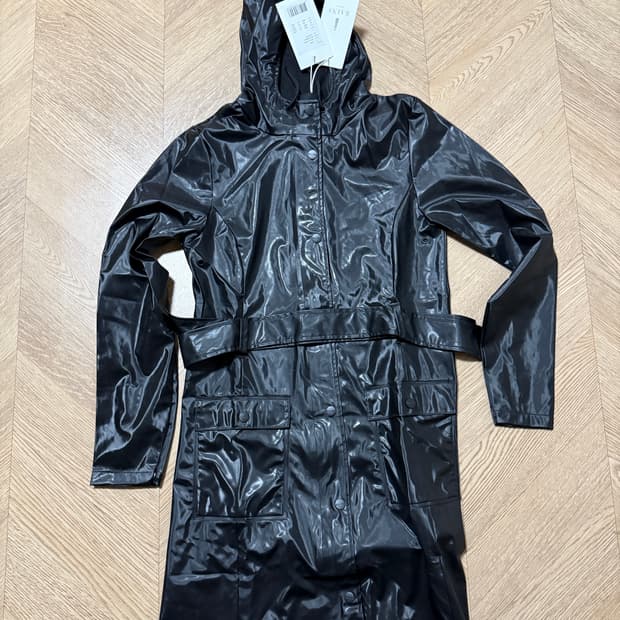 RAINS 롱 자켓 블랙 새상품