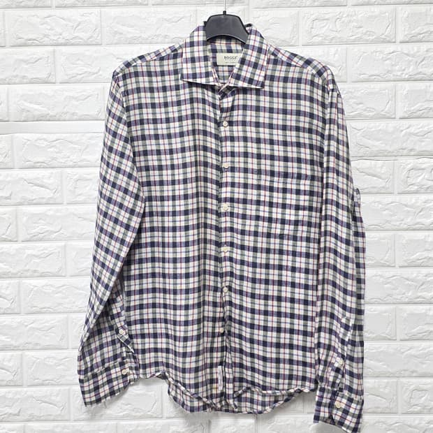 택포_ 보기 Boggi Milano 체크 셔츠 남성 L