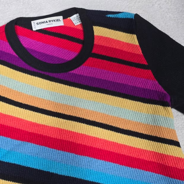 소니아리키엘 멀티컬러 스트라이프 울 니트 42