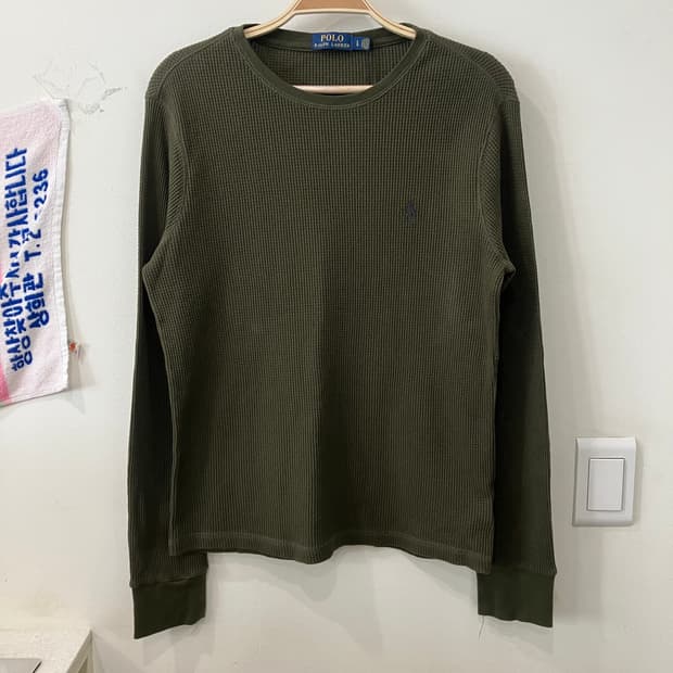 150 폴로 와플 롱슬리브 카키
