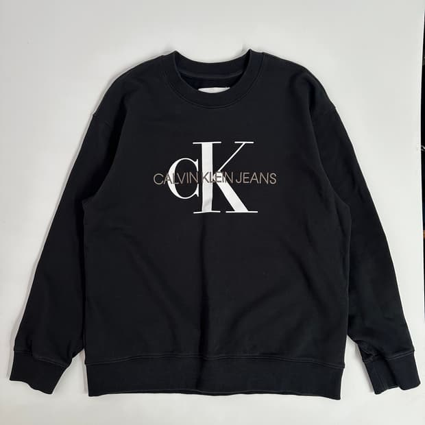 Calvin klein 캘빈클라인 빅로고 맨투맨 블랙 M