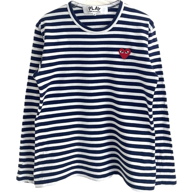 [S] 꼼데가르송 레드와펜 스트라이프 롱스리브