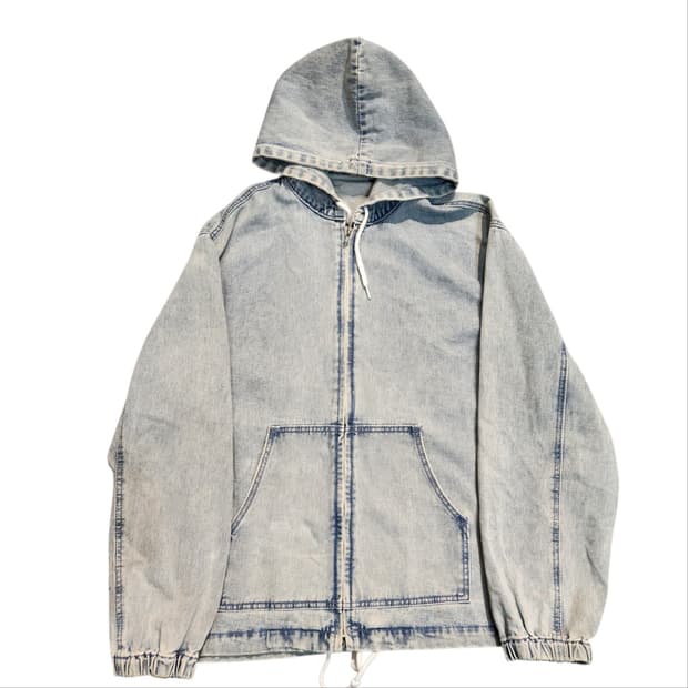 연청 오버핏 후드 데님 자켓 (M)