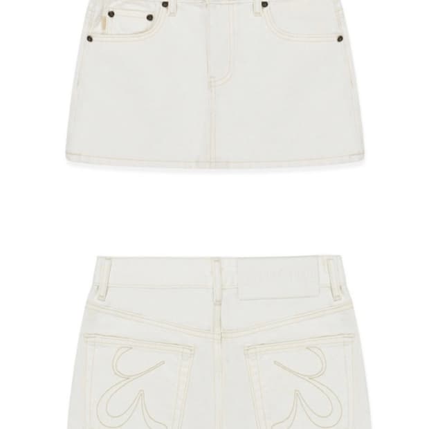 글로니 99 Low Rise Mini Skirt White XS
