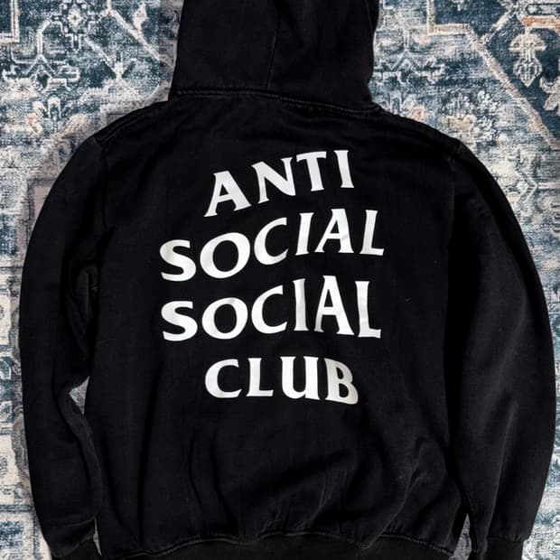 빈티지 Anti social social club 백프린팅 후드티