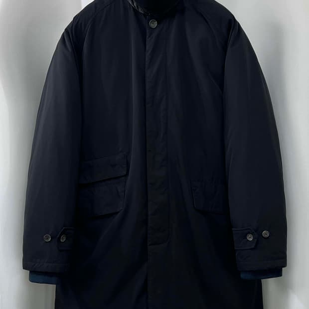 폴로 랄프로렌 카우레더 블랙 발마칸 구스 다운 코트 자켓