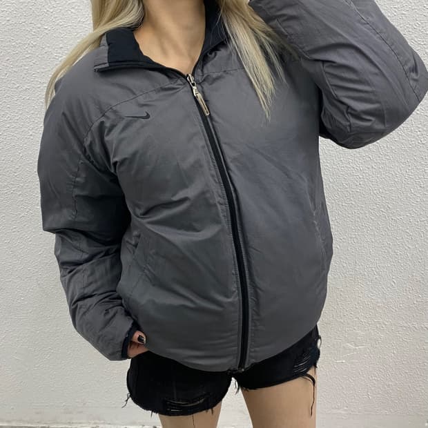 나이키 로고 블랙 리버시블 패딩 L