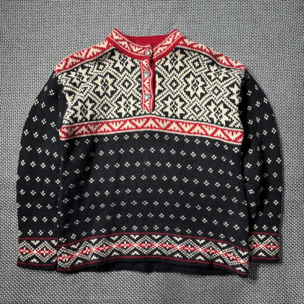 90s 엘엘빈 노르딕 스웨터 네이비 ( S/OLD-8324 )