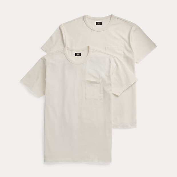 RRL 더블알엘 가먼트 다이 포켓 티셔츠 투팩 화이트 L (한장)