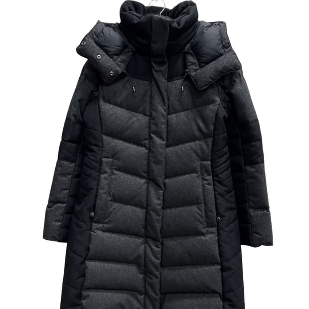 (90) 노스페이스 우먼스 구스다운 롱 패딩 자켓 차콜